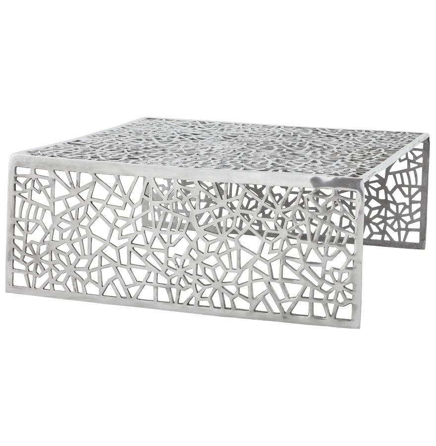 Table basse en aluminium, production artisanale.