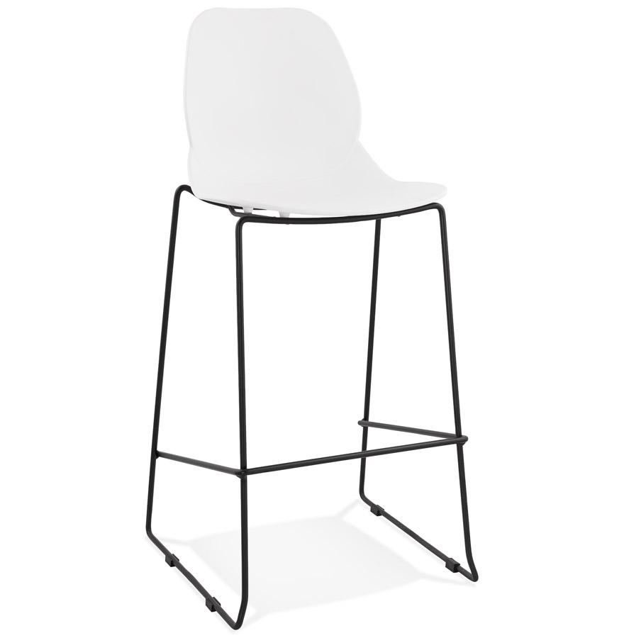 Tabouret de bar design ´BERLIN´ blanc empilable style industriel