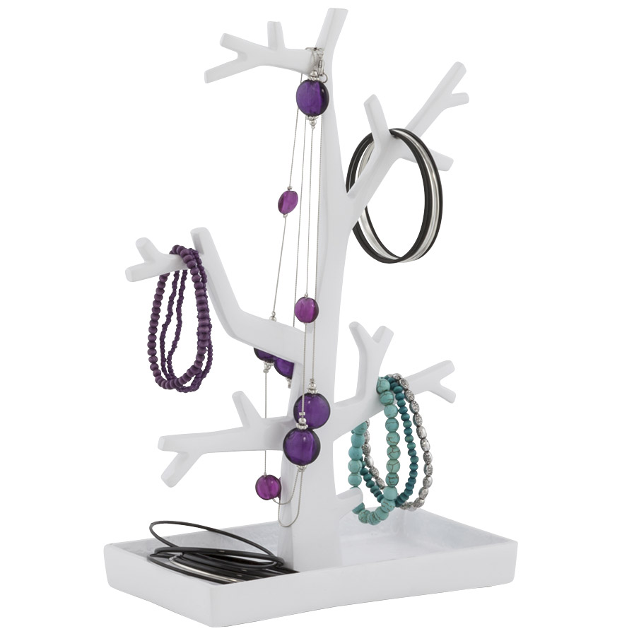 Arbre à bijoux 'BOTA' en aluminium peint blanc pour 25€