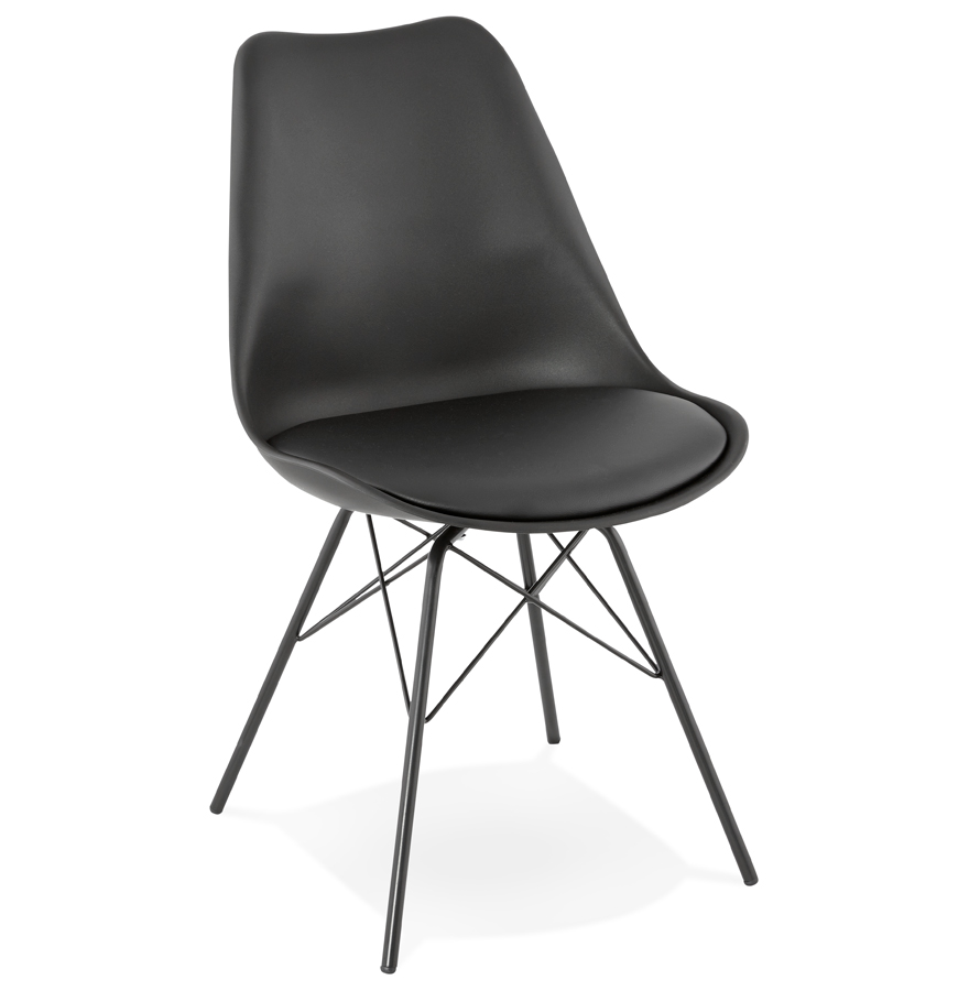 Chaise design ´BYBLOS´ noire style industriel