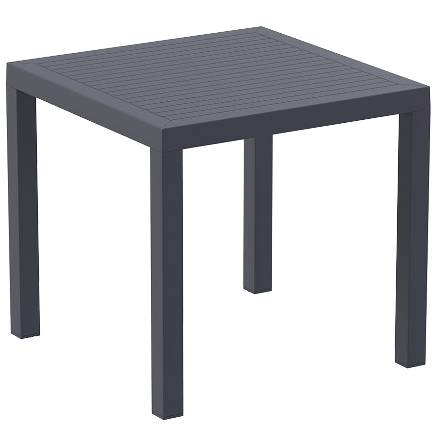 Table de jardin carrée en résine (matière plastique).