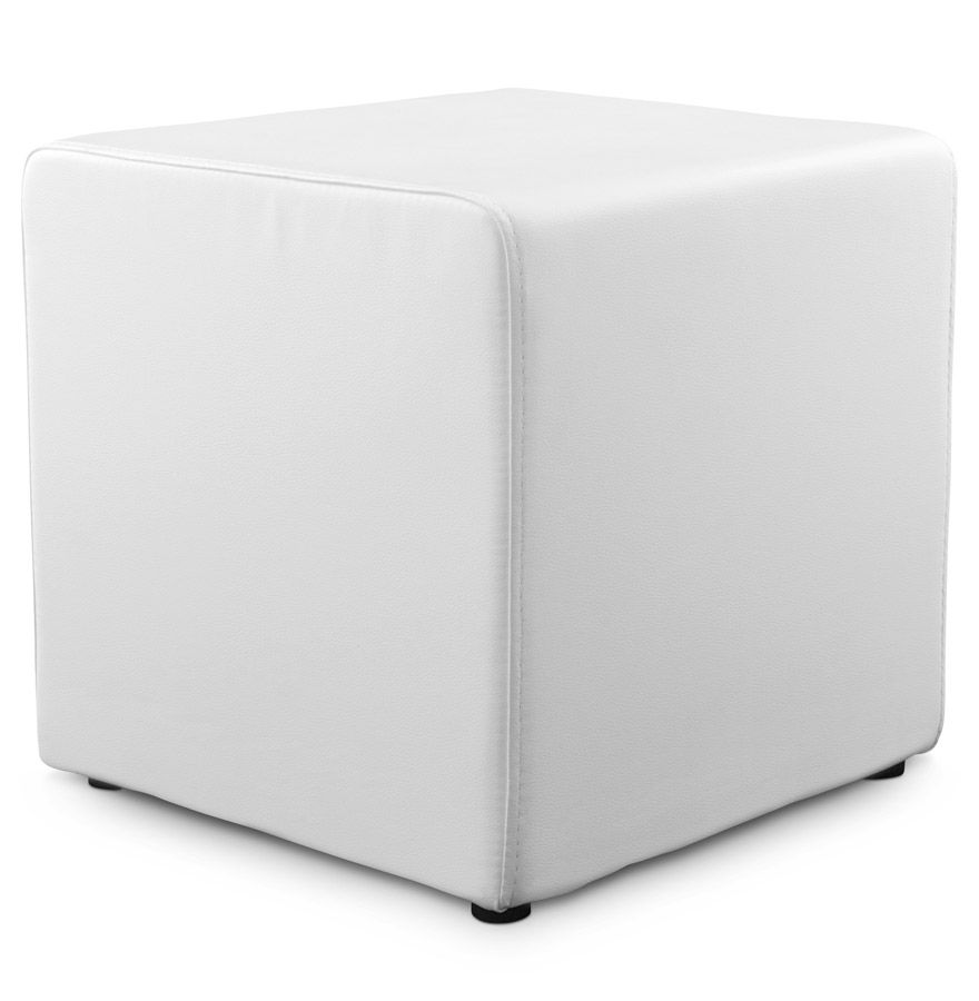 Pouf d'appoint en similicuir, Convient aussi comme repose-pieds.