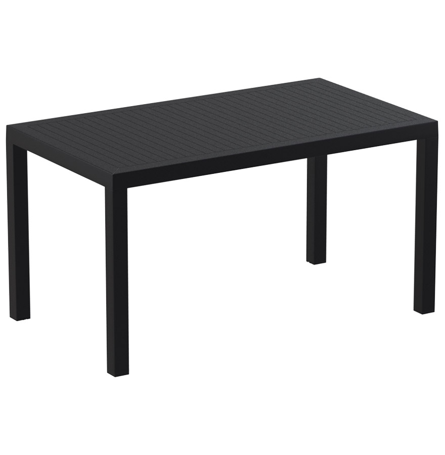 Table de jardin rectangulaire en résine (matière plastique).