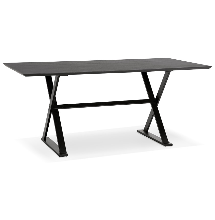 Table à diner / bureau design avec pieds en croix 'HAVANA' noire - 180x90 cm vue1