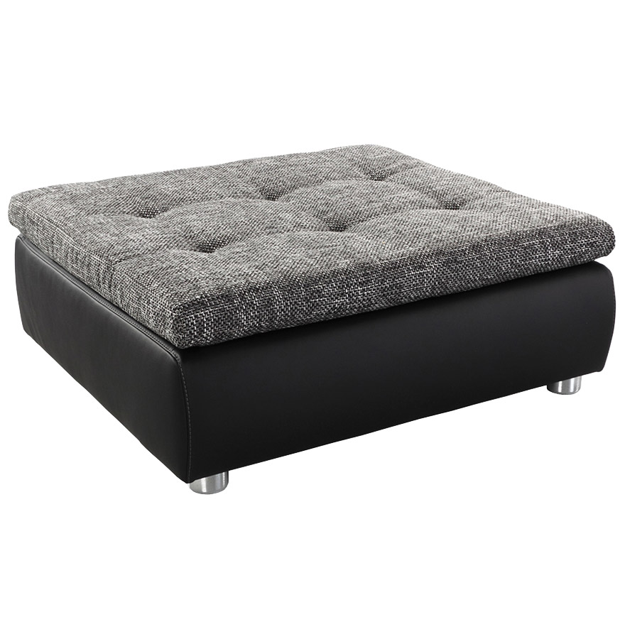 Recouvrement en tissu chenille et similicuir, rembourrage en mousse DUO.