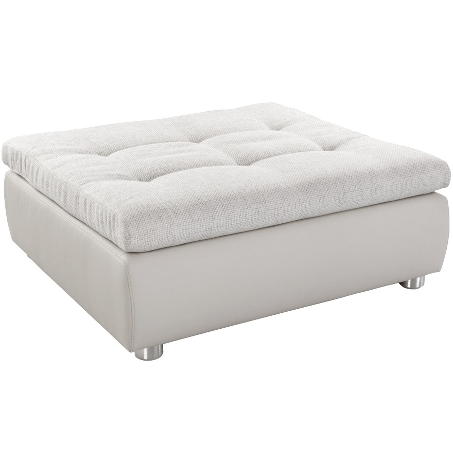 Recouvrement en tissu chenille et similicuir, rembourrage en mousse DUO.