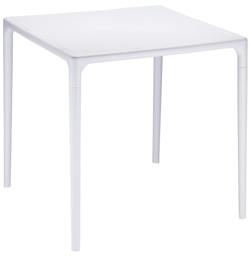 Table d'appoint en matière plastique utilisable à l'extérieur.