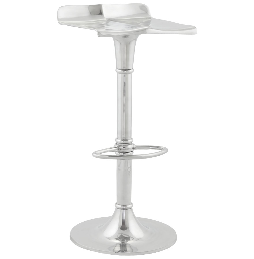 Tabouret en aluminium poli, production artisanale.