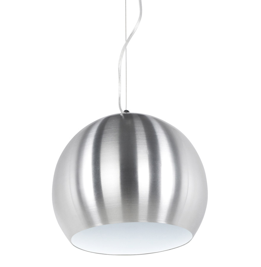 Suspension 'POGO' boule design en aluminium brossé et intérieur Suspension 'POGO' boule design en aluminium brossé et intérieur