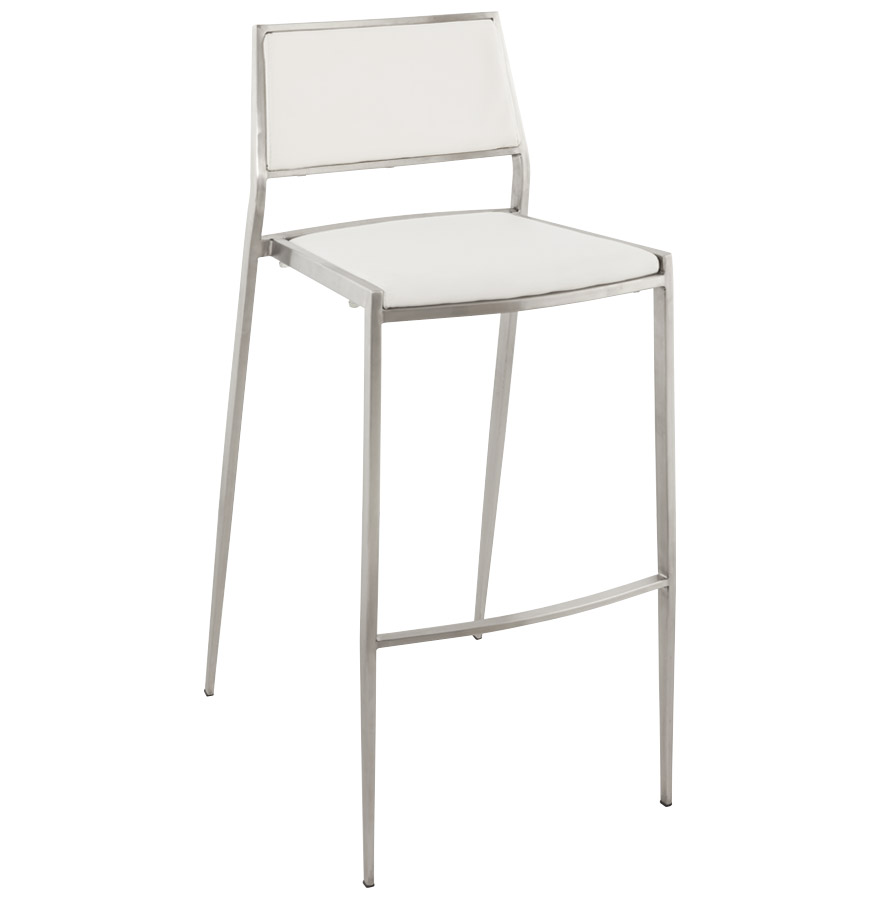 Design minimaliste, tabouret empilable en inox brossé.