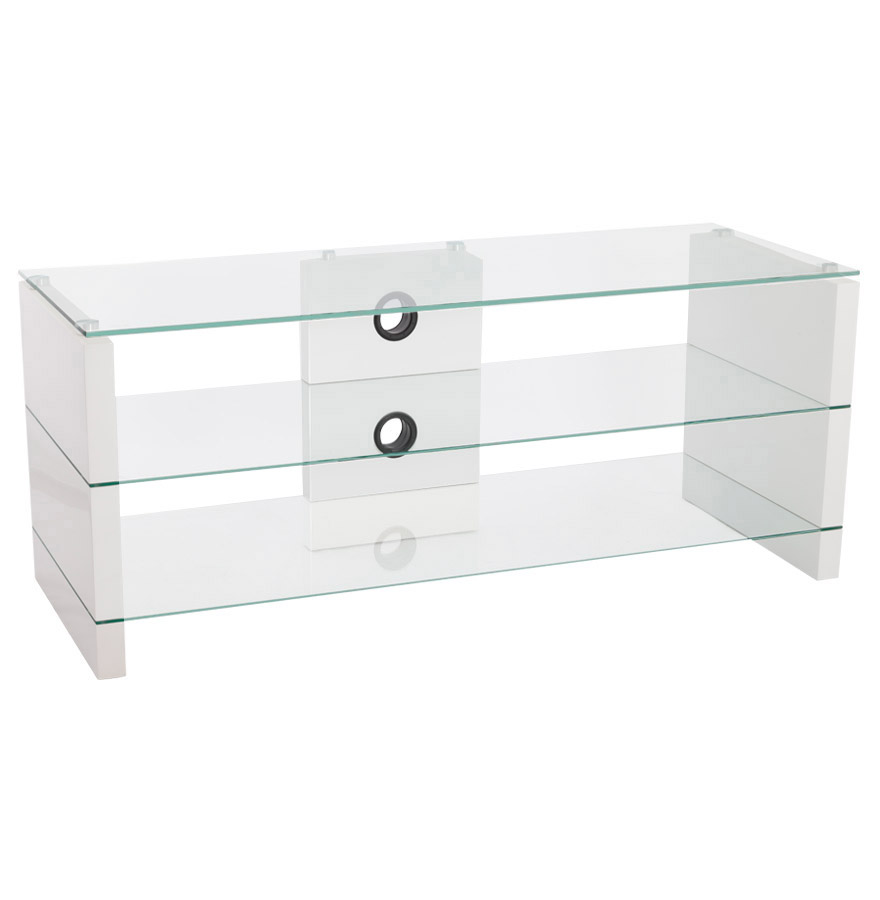 Banc Tv Bois Design : Meuble Tv teve Structure En Bois Blanc Brillant Et Plateaux En Banc Tv Bois Design : Meuble Tv teve Structure En Bois Blanc Brillant Et Plateaux En