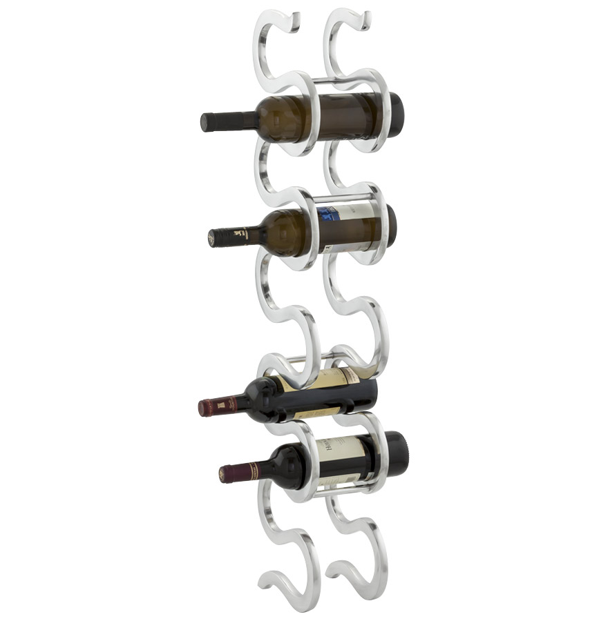 Porte-bouteilles en aluminium, production artisanale.