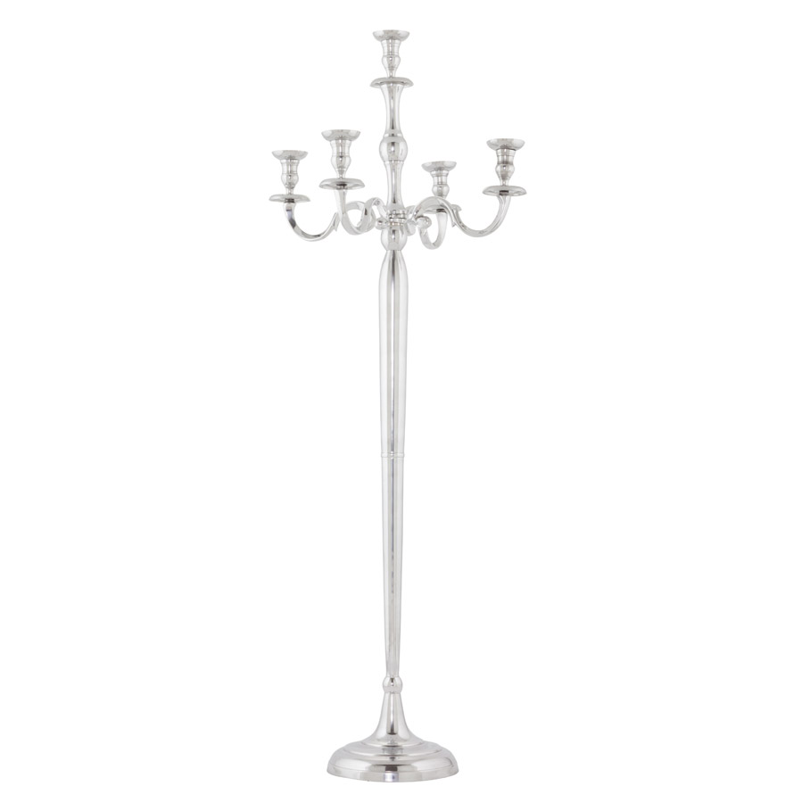 Chandelier classique en aluminium poli, production artisanale.