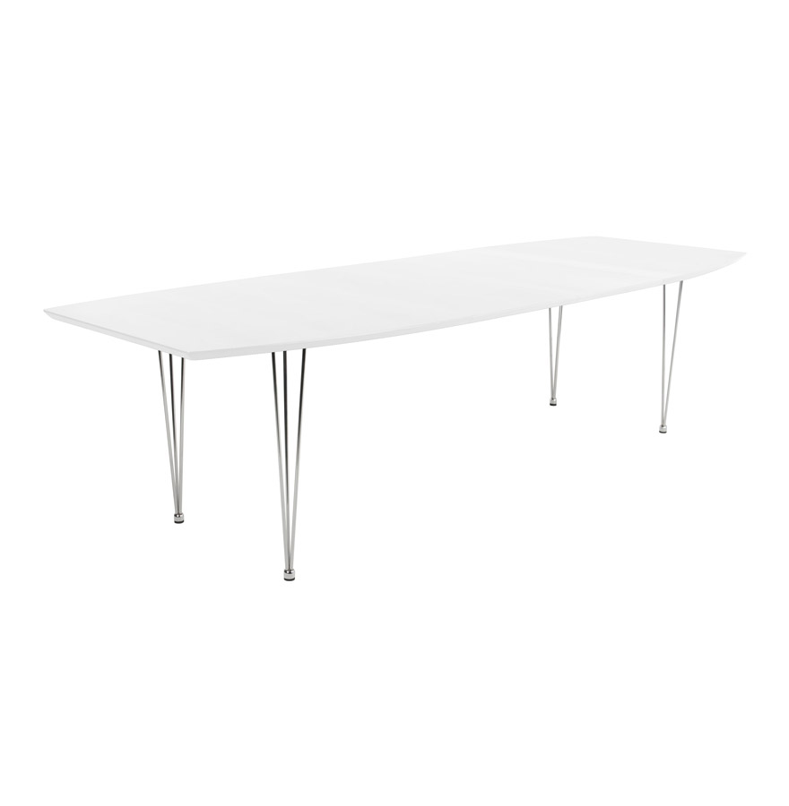 Table extensible avec allonges, tablette en MDF fintion high gloss.