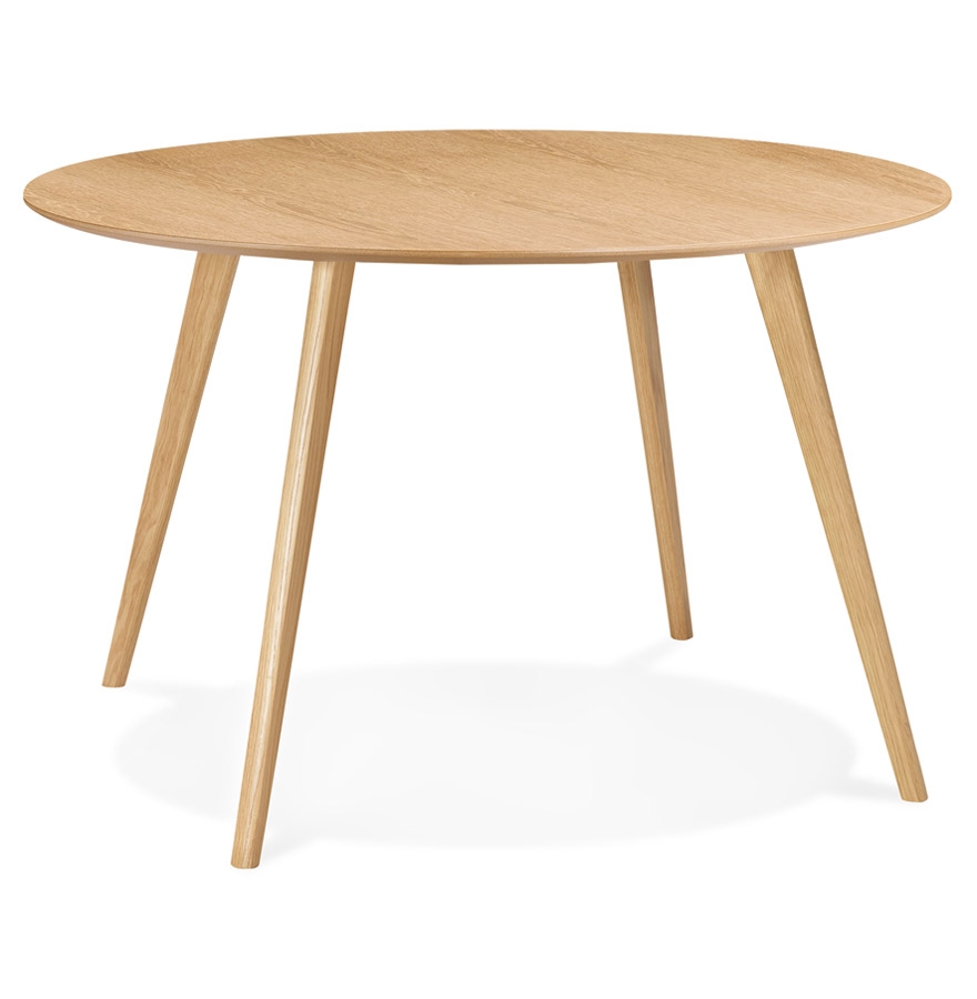 Table de cuisine ronde 'AMY' en bois finition naturelle - ø 120 cm vue1