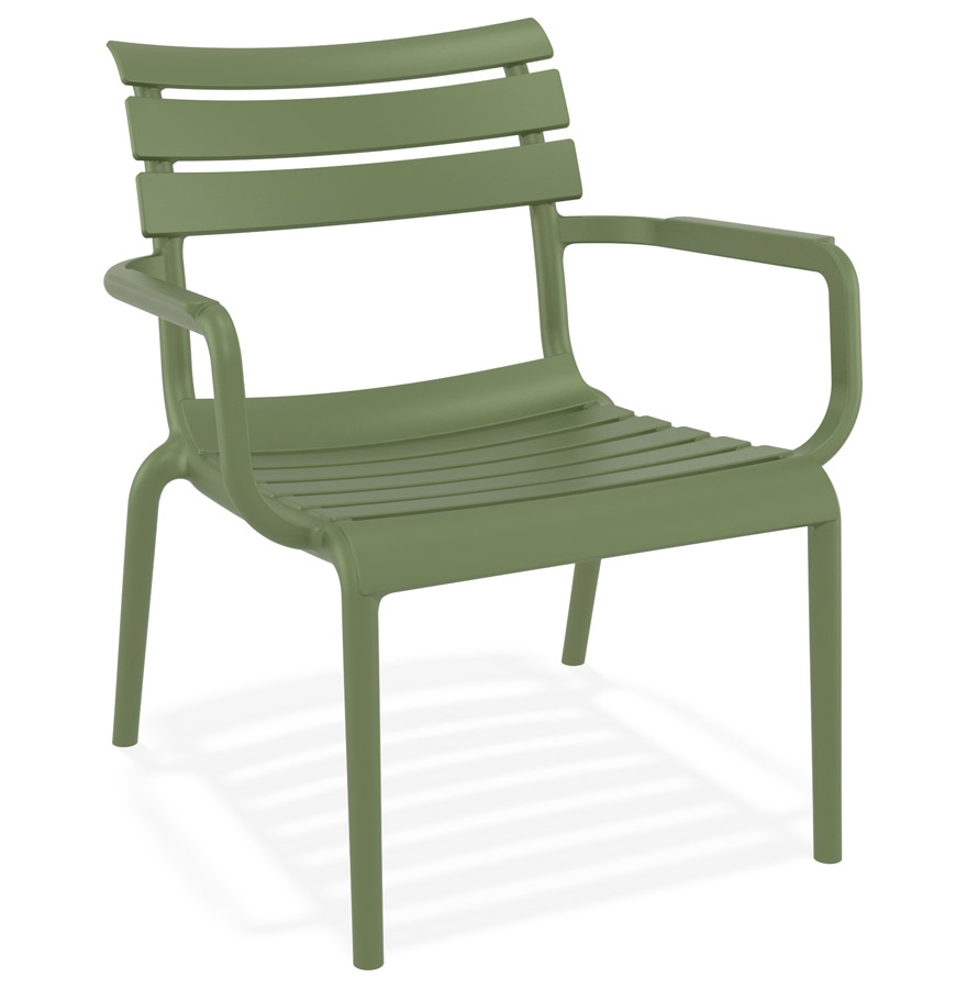 chaise de jardin avec accoudoirs 'aroma' verte en matière plastique