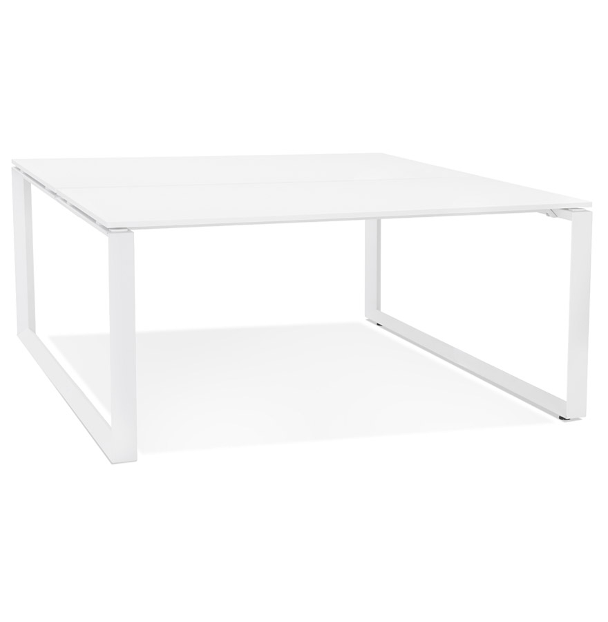 Table de réunion / bureau bench 'BAKUS SQUARE' blanc - 140x140 cm vue1