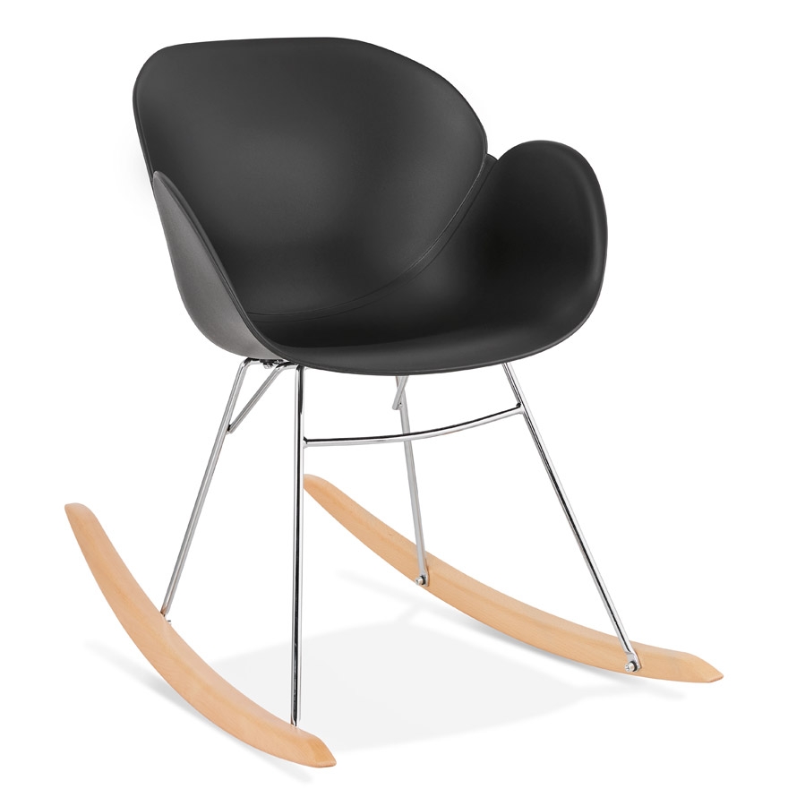 Chaise à bascule design 'BASKUL' noire en matière plastique vue1