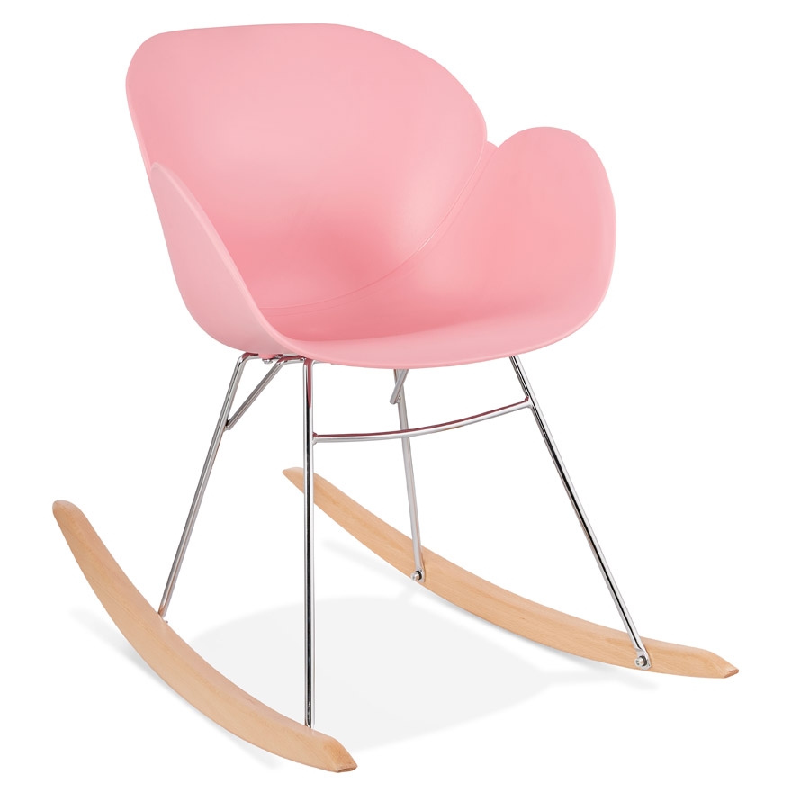 Chaise à bascule design 'BASKUL' rose en matière plastique vue1