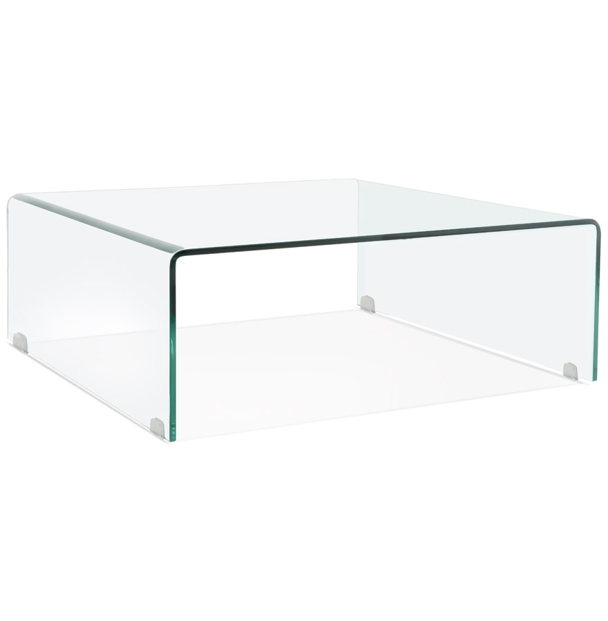 table basse de salon 'bobby lounge' en verre transparent