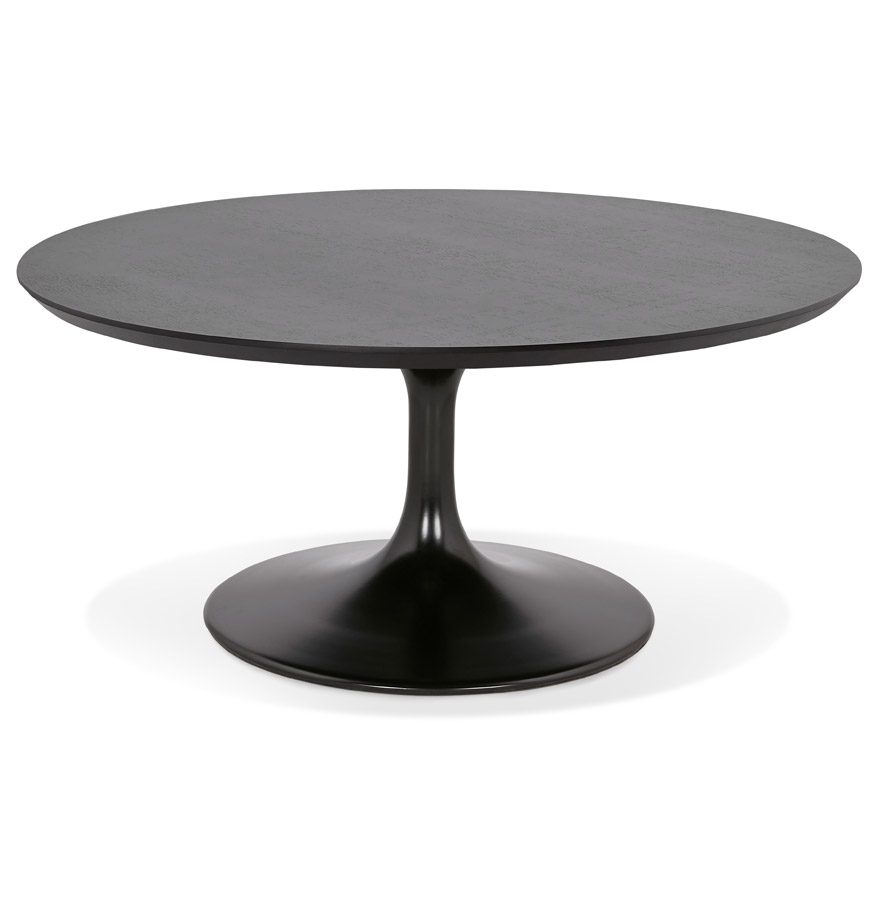 Table basse de salon ronde 'BUSTER MINI' en bois et métal noir - Ø 90 cm vue1