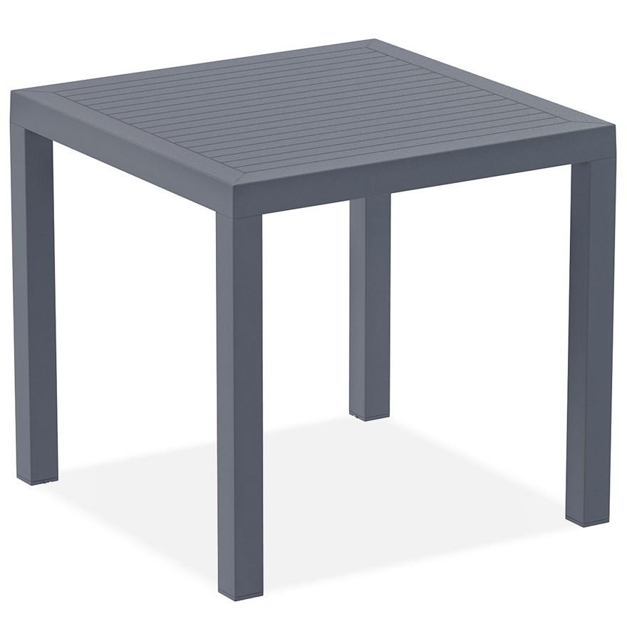 Table de terrasse 'CANTINA' design en matière plastique gris foncé - 80x80 cm vue1