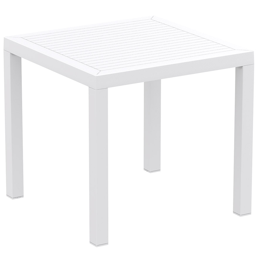 Table de terrasse 'CANTINA' design en matière plastique blanche - 80x80 cm vue1