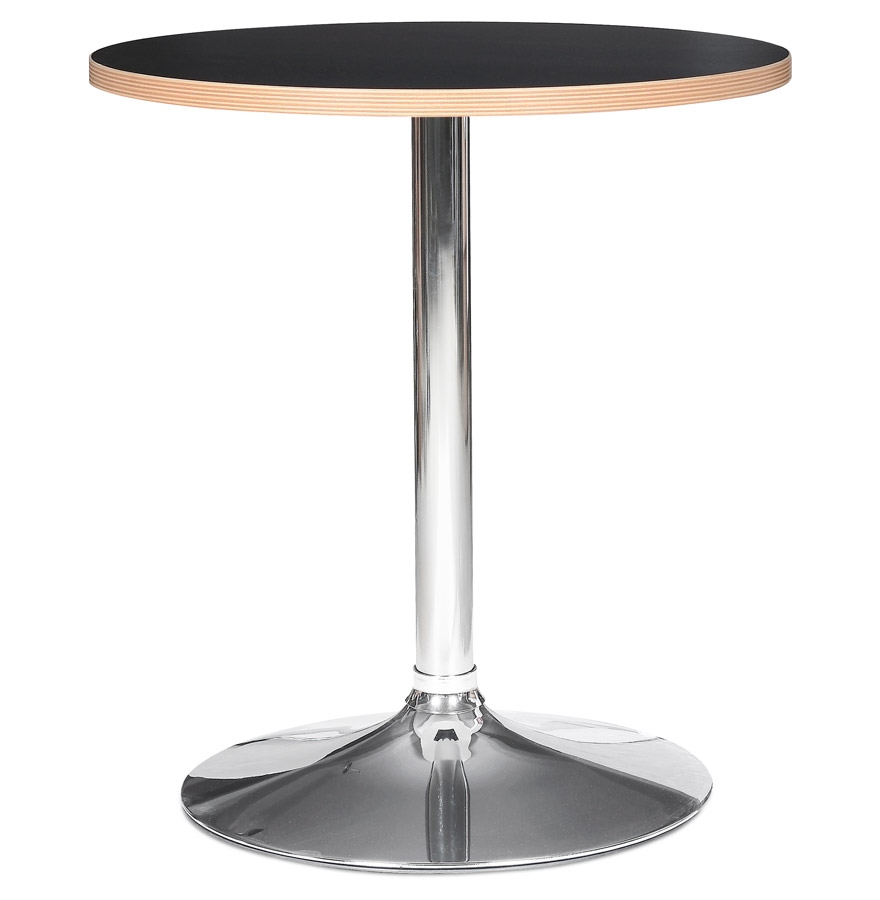 Table ronde 'CASTO ROUND' noire et pied chromé - Ø 80 cm vue1