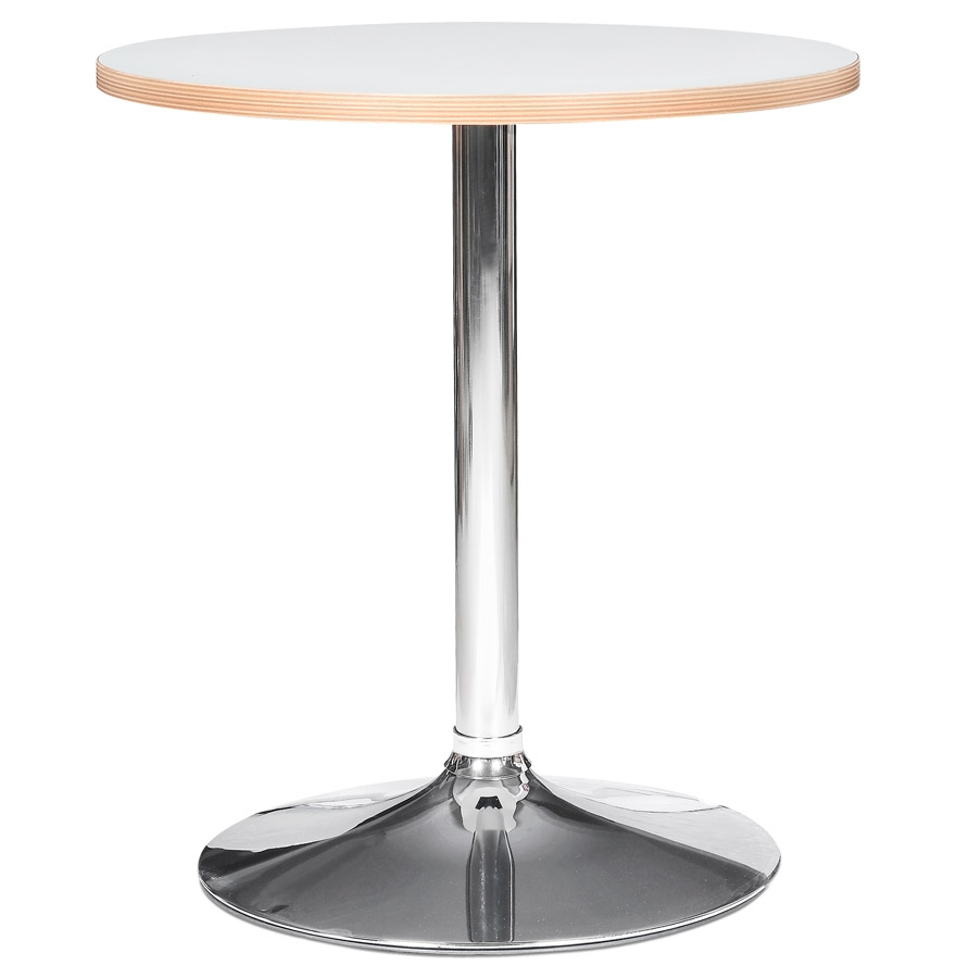 Table ronde 'CASTO ROUND' blanche et pied chromé - Ø 80 cm vue1