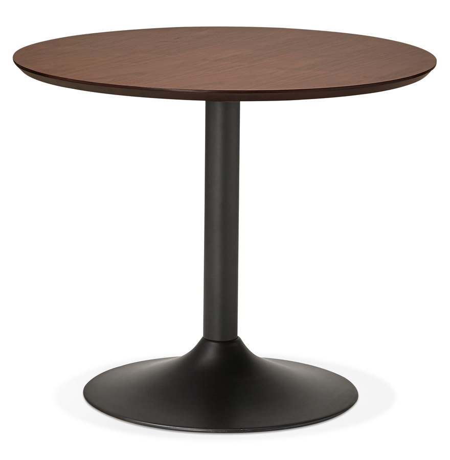Petite table de bureau / à diner ronde 'CHEF' en bois finition Noyer - Ø 90 cm vue1