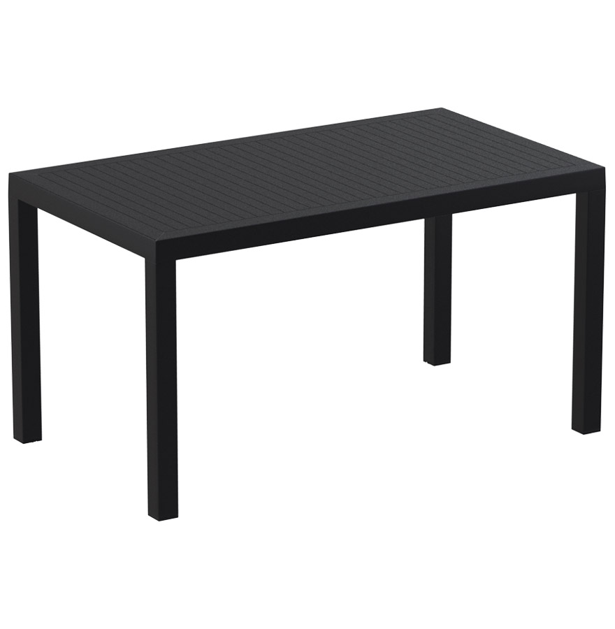 Table de jardin 'ENOTECA' design en matière plastique noire - 140x80 cm vue1