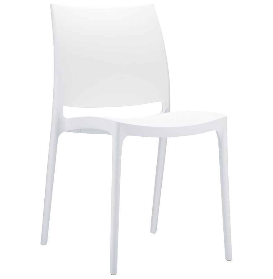 Chaise design 'ENZO' blanche vue1