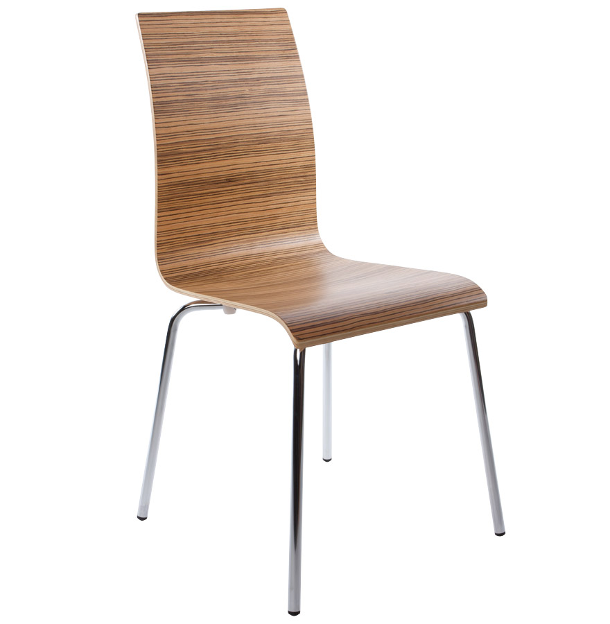 Chaise de salle à manger design 'ESPERA' en bois finition Zebrano vue1
