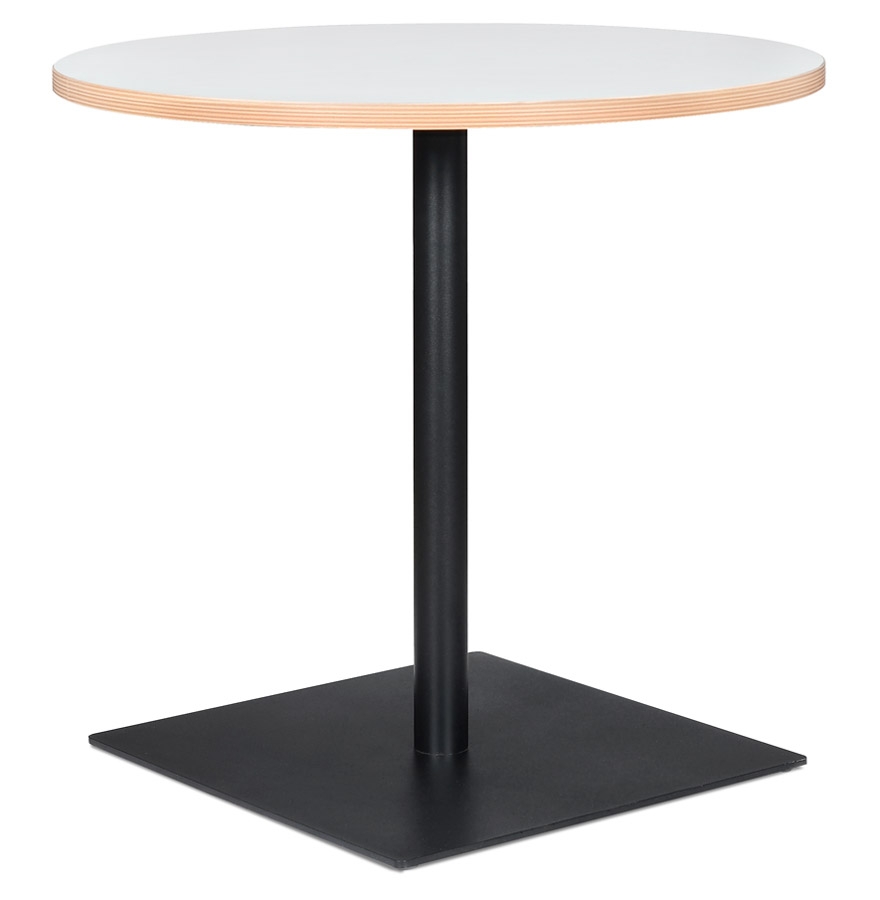 Table ronde 'FUSION ROUND' blanche et structure noire - Ø 80 cm vue1