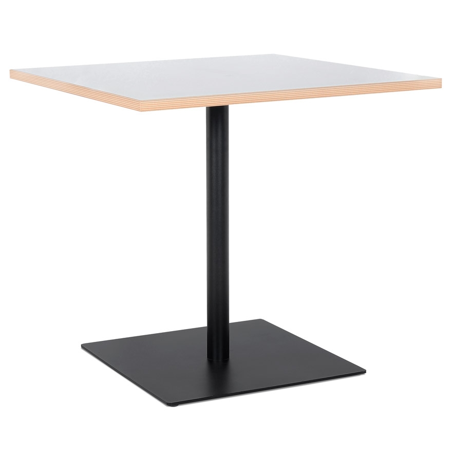 Table carrée 'FUSION SQUARE' blanche et structure noire - 80x80 cm vue1