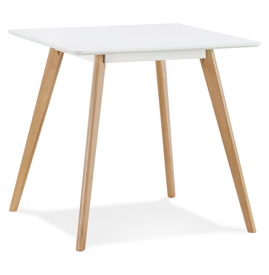 Petite table à diner 'GENIUS' en bois finiton blanche - 80x80 cm vue1