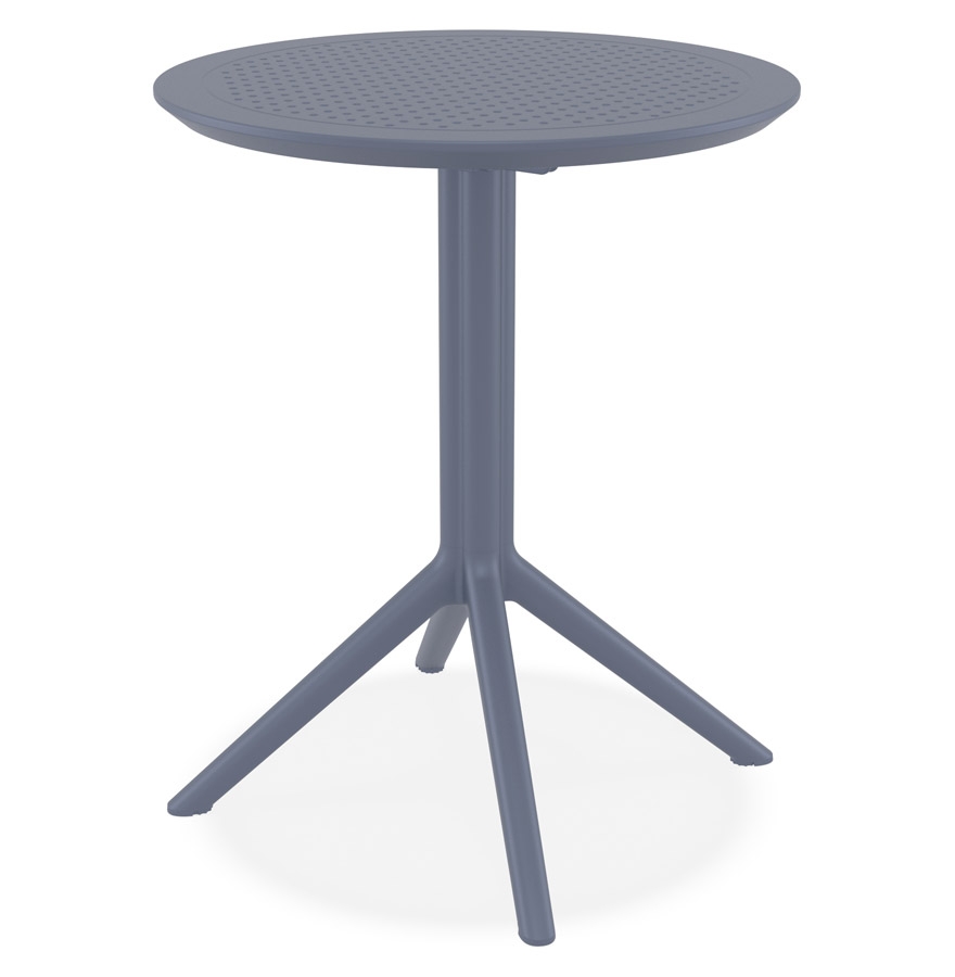 Table pliable ronde 'GIMLI' en matière plastique gris foncé - intérieur / extérieur - Ø 60 cm vue1