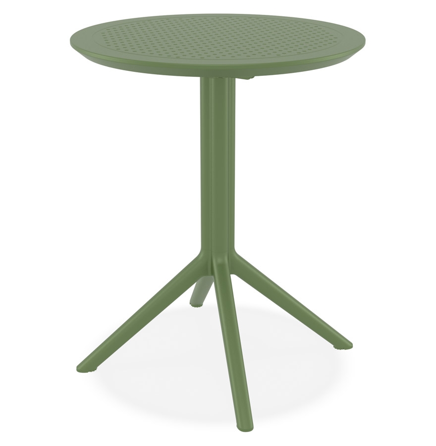 Table pliable ronde 'GIMLI' en matière plastique verte - intérieur / extérieur - Ø 60 cm vue1