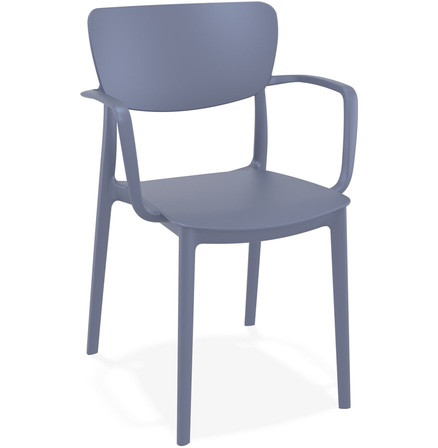 Chaise avec accoudoirs 'GRANPA' en matière plastique gris foncé vue1