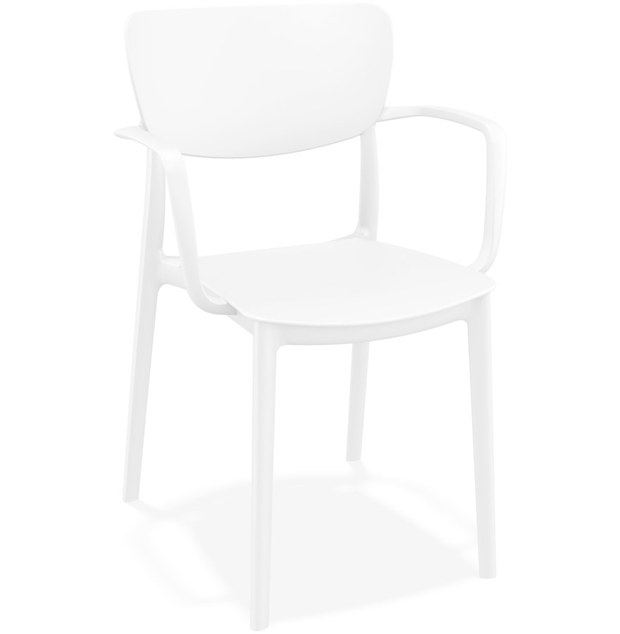 Chaise avec accoudoirs 'GRANPA' en matière plastique blanche vue1