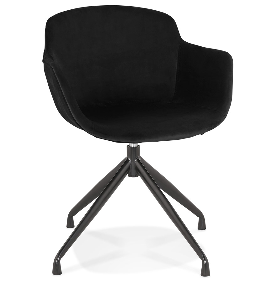 Chaise design avec accoudoirs 'GRAPIN' en velours noir vue1