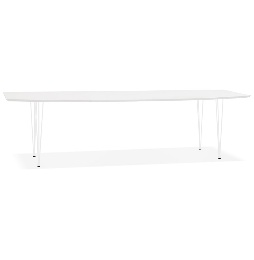 Table à dîner design extensible 'HUSKI' blanche avec pieds en métal blanc - 170(270)x100 cm vue1