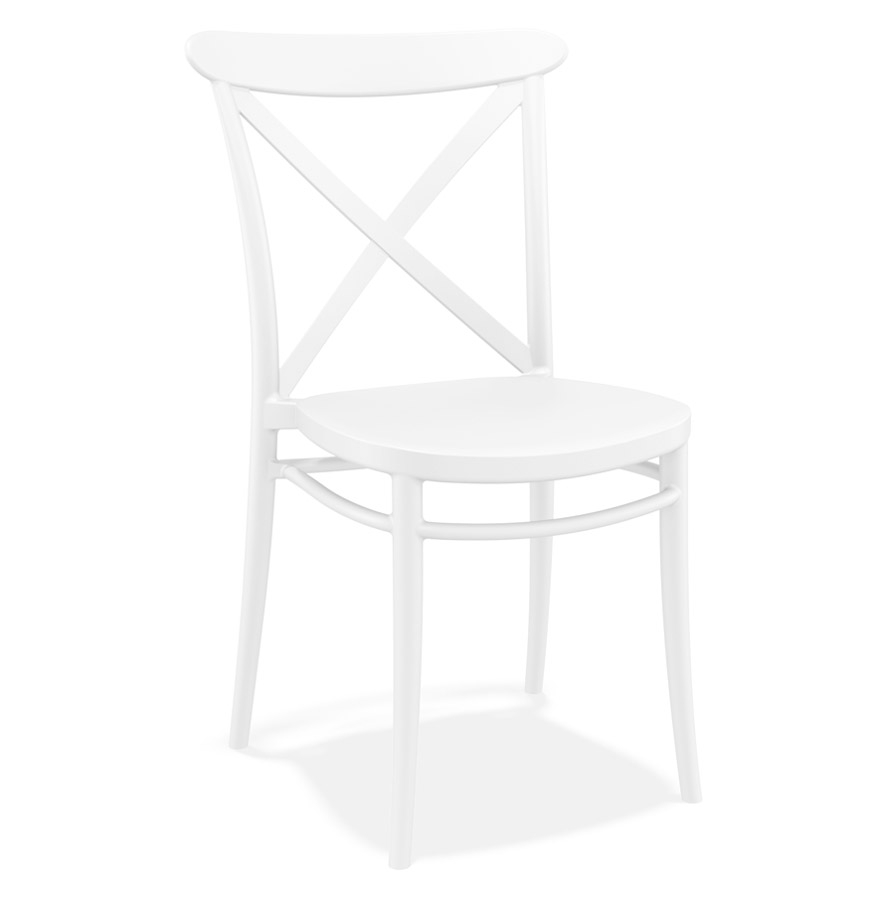 Chaise empilable 'JACOB' style rétro en matière plastique blanche vue1