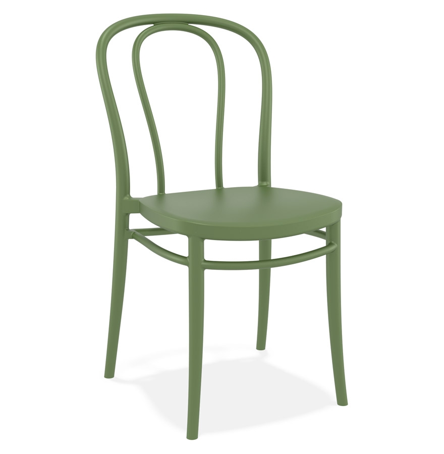 Chaise empilable 'JAMAR' intérieur / extérieur en matière plastique verte vue1