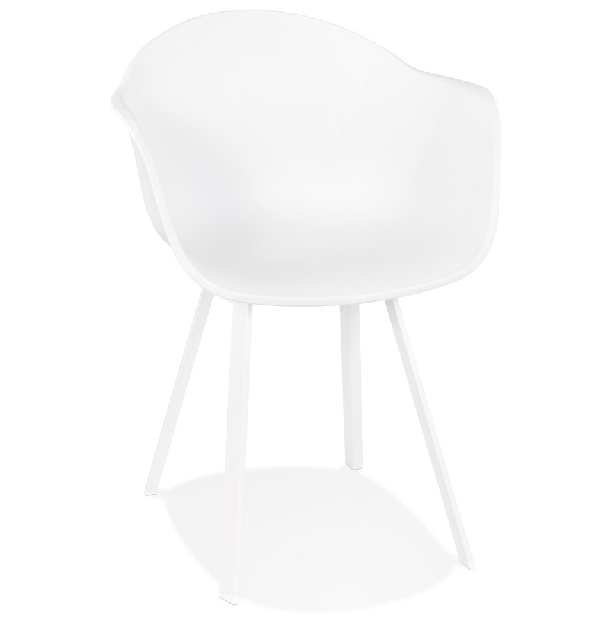 Chaise à accoudoirs design 'JAVEA' blanche intérieur / extérieur - commande par 2 pièces / prix pour 1 pièce vue1