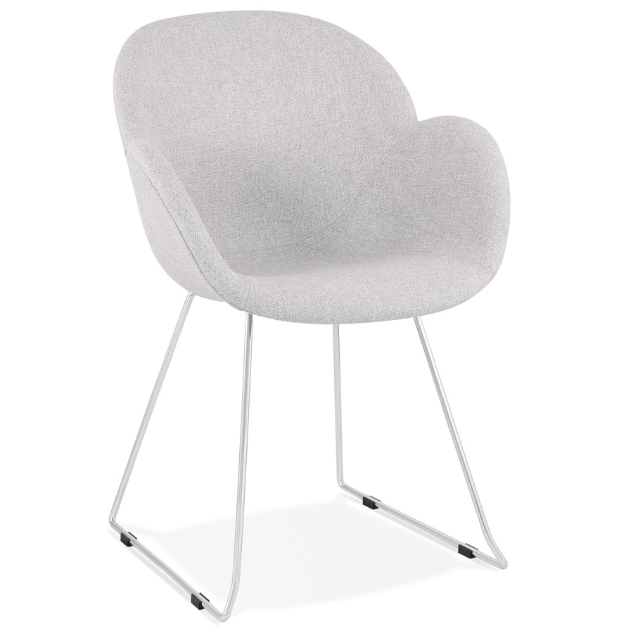 Chaise design 'JUMBO' grise claire en tissu vue1