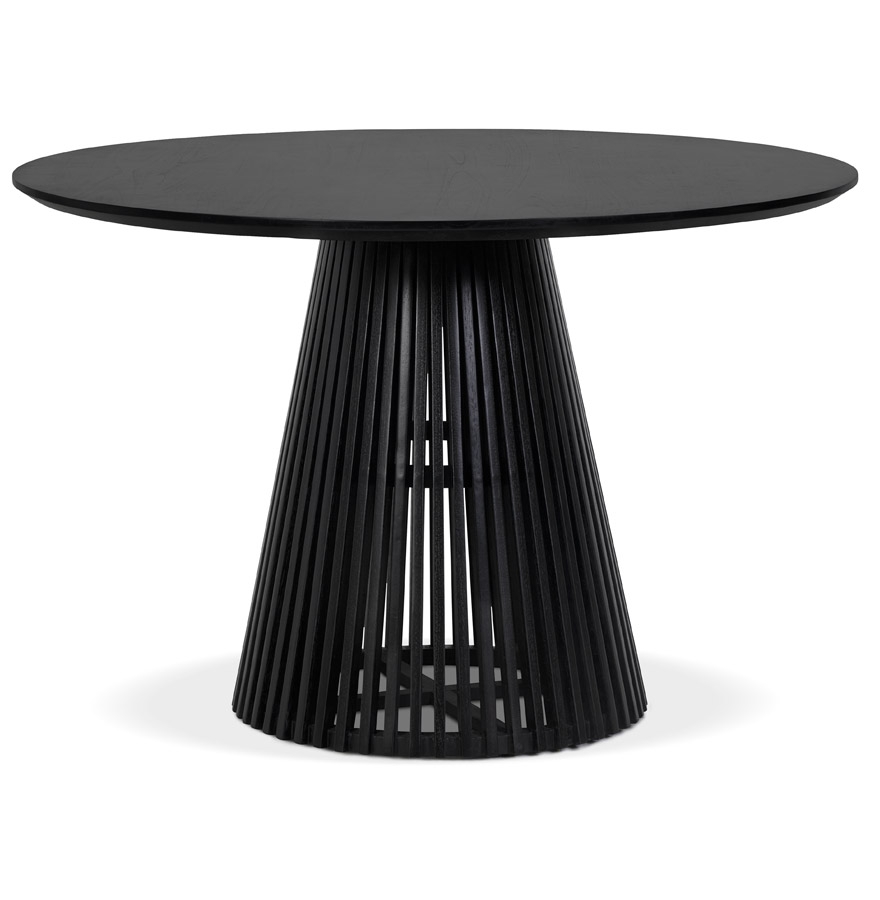 Table à manger ronde 'KWAPA' en bois Teck noir intérieur - Ø 120 cm vue1