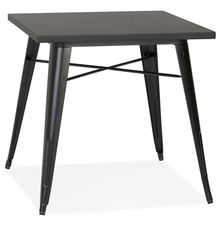 Petite table à dîner style industriel 'LALOU' noire - 76x76 cm vue1