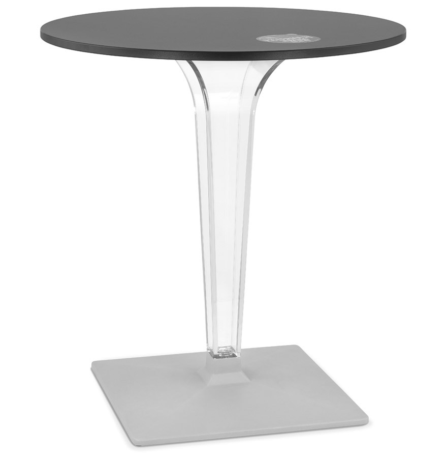 Table de terrasse ronde 'LIMPID' noire intérieur/extérieur - Ø 68 cm vue1