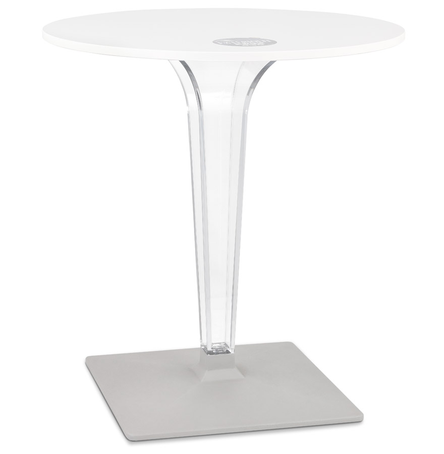 Table de terrasse ronde 'LIMPID' blanche intérieur/extérieur - Ø 68 cm vue1